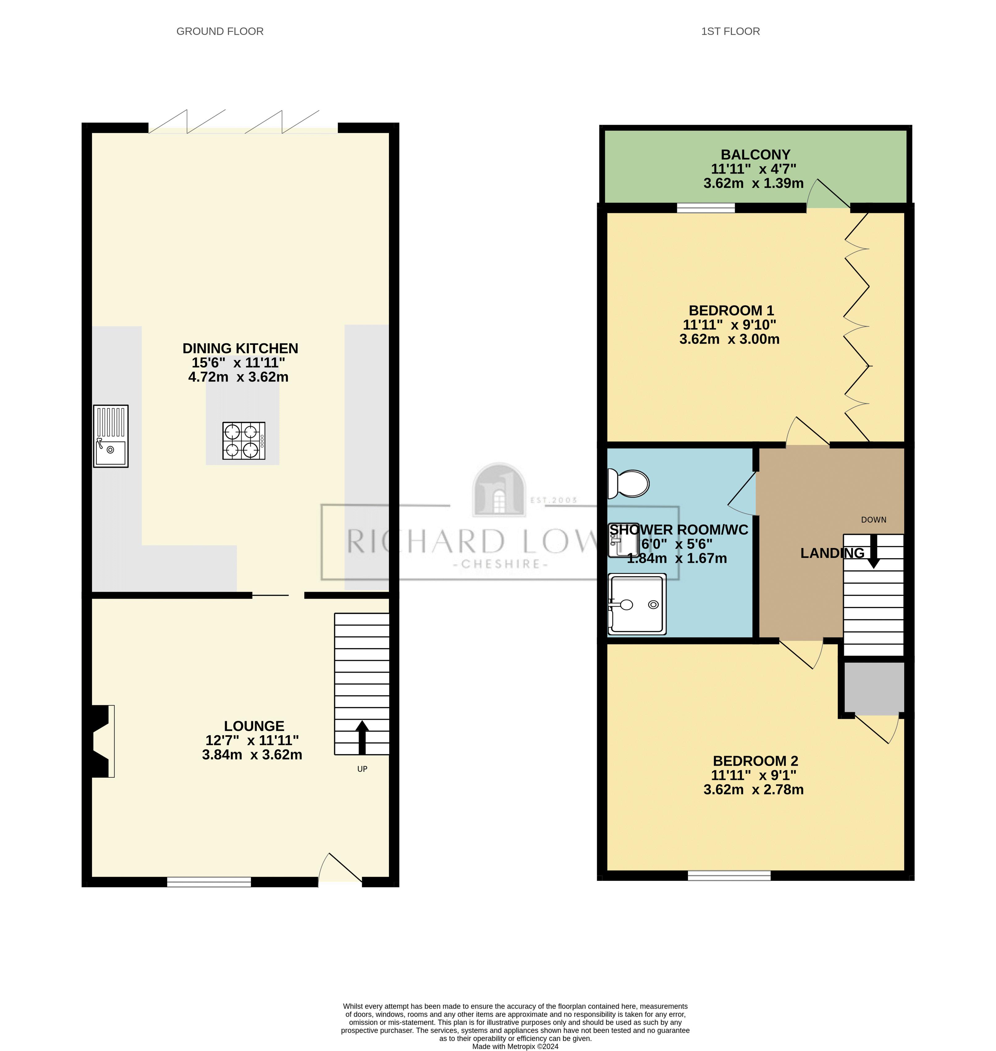 Floorplans For Middlewood Cottages, Green Lane, Poynton